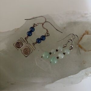 Gemstone earrings x 2